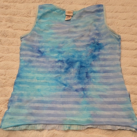 Covington Blue Layered Ruffle Tank Top - Picture 6 of 7